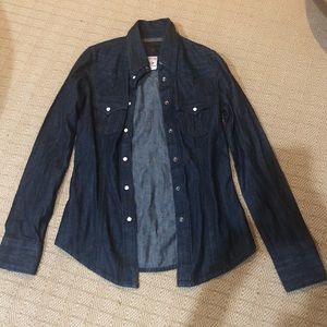 True Religion button up long sleeve jean shirt